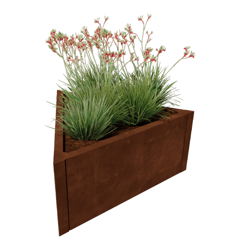 Corten steel planter - Triangle equilateral - 90,6 x 78,3 cm