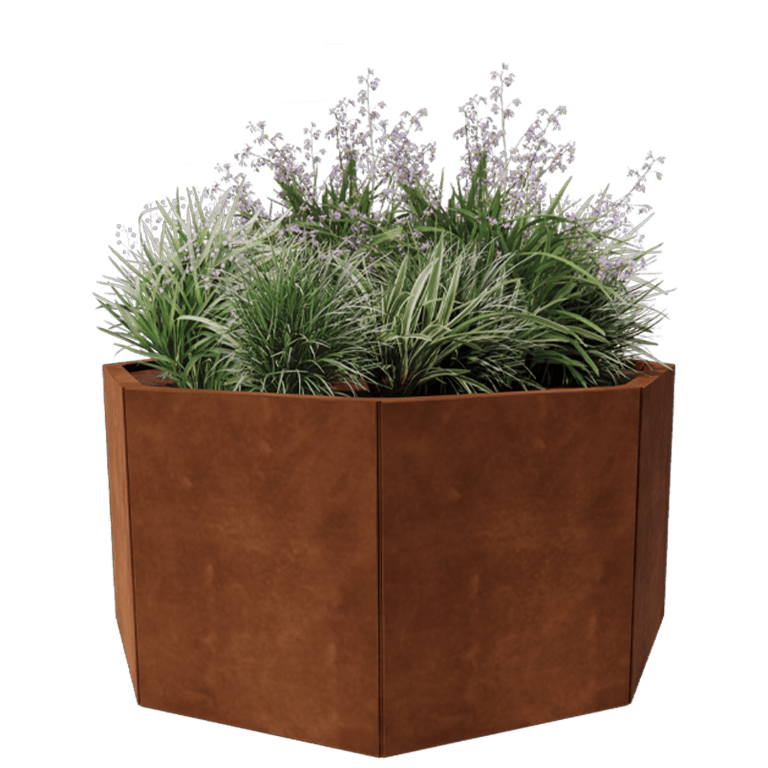 Corten steel planter - Octagon - 120,7 x 120,7 cm