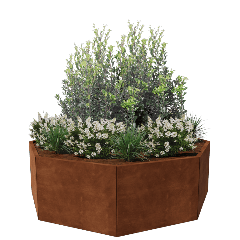 Corten steel planter - Octagon - 193,1 x 193,1 cm
