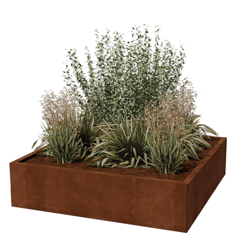 Corten steel planter - Square - 120 x 120 cm