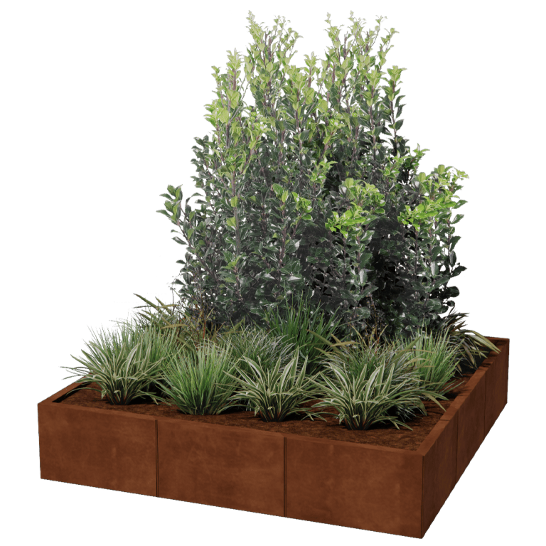 Corten steel planter XXL - Square - 150 x 150 cm