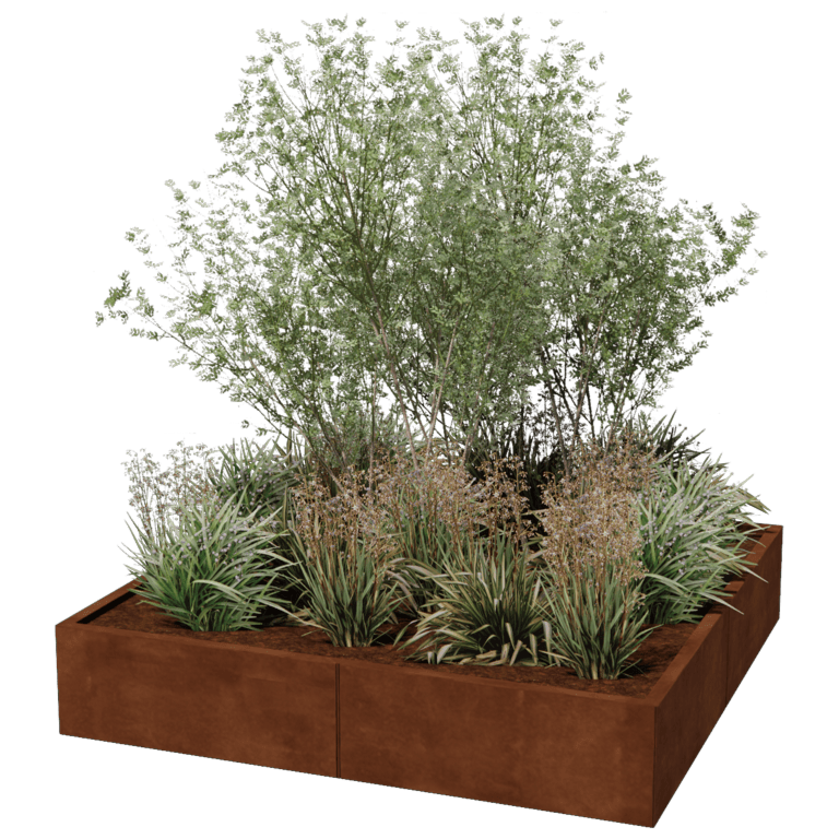 Corten steel planter XXL - Square - 160 x 160 cm