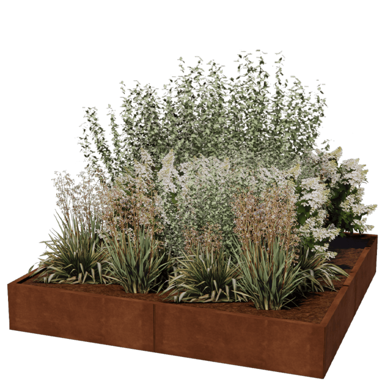 Corten steel planter XXL - Square - 200 x 200 cm