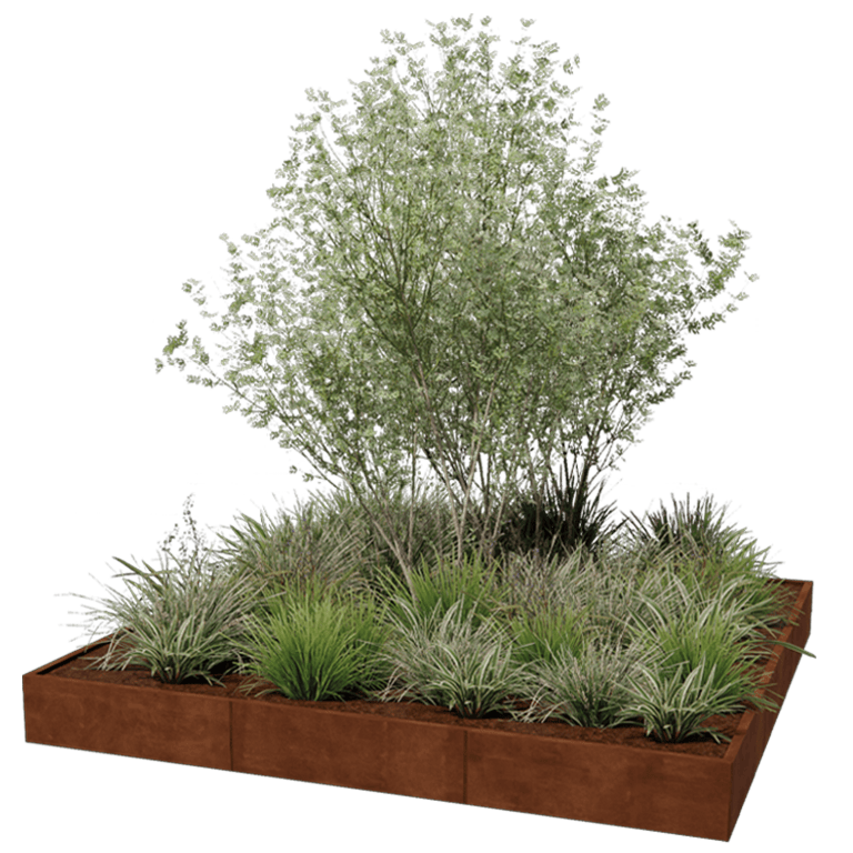 Corten steel planter XXL - Square - 300 x 300 cm