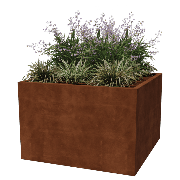 Corten steel planter - Square - 120 x 120 x 80 cm - Welded