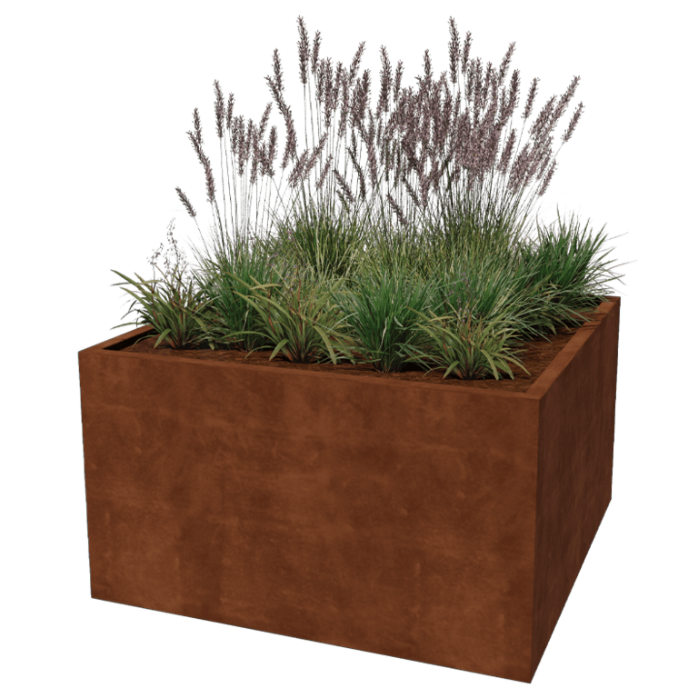 Corten steel planter - Square - 140 x 140 x 80 cm - Welded