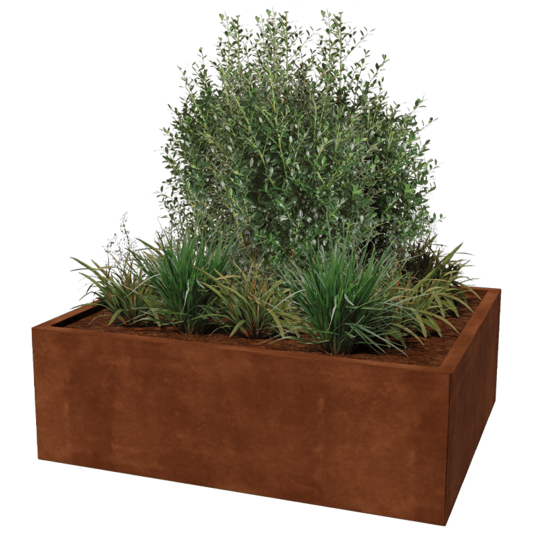 Corten steel planter - Rectangle - 100 x 120 cm