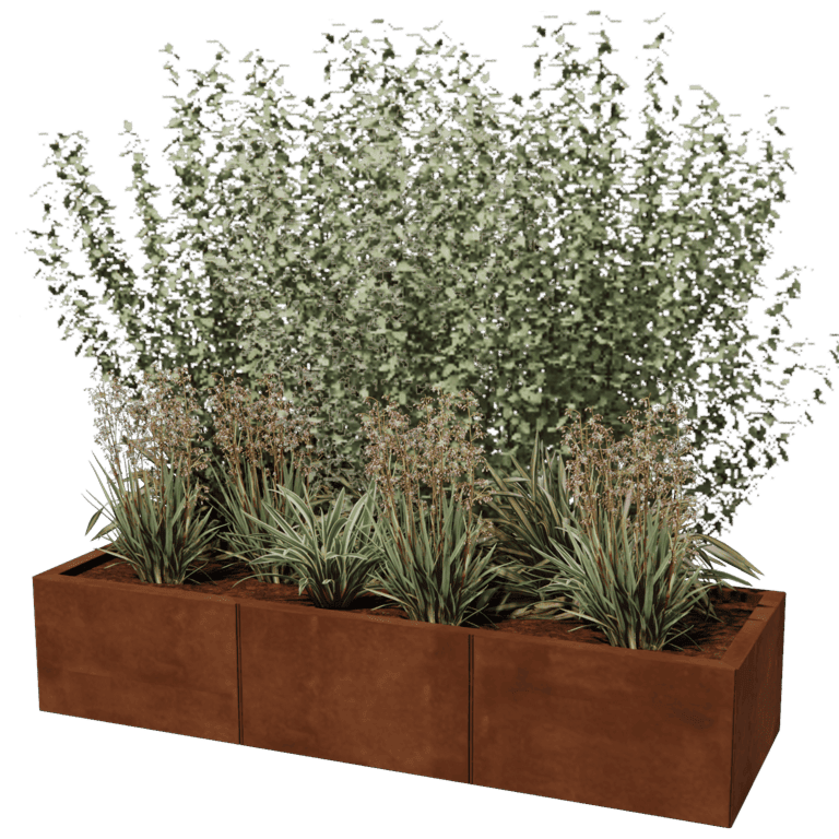 Corten steel planter XXL - Rectangle - 150 x 50 cm