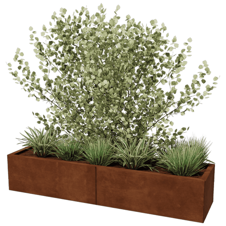Corten steel planter XXL - Rectangle - 160 x 40 cm