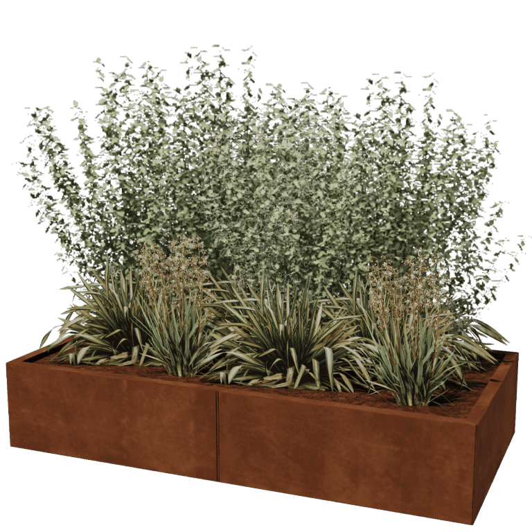 Corten steel planter XXL - Rectangle - 160 x 80 cm