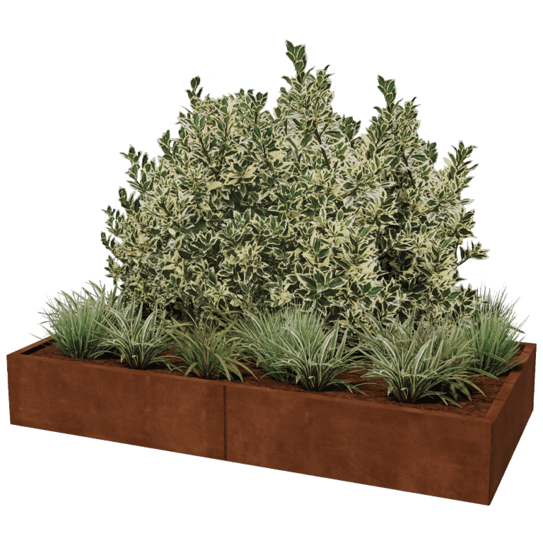Corten steel planter XXL - Rectangle - 200 x 100 cm