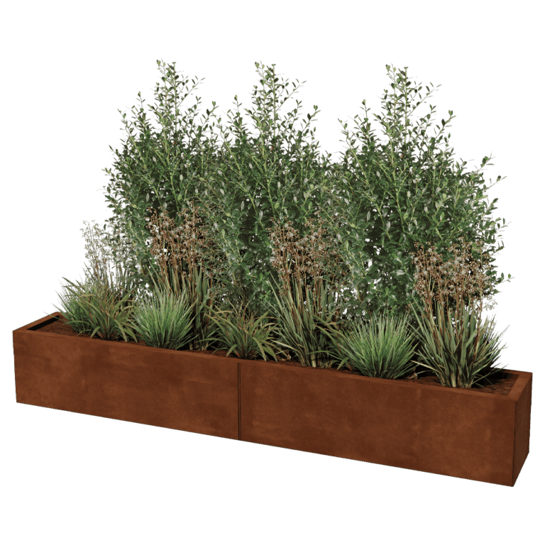 Corten steel planter XXL - Rectangle - 200 x 30 cm