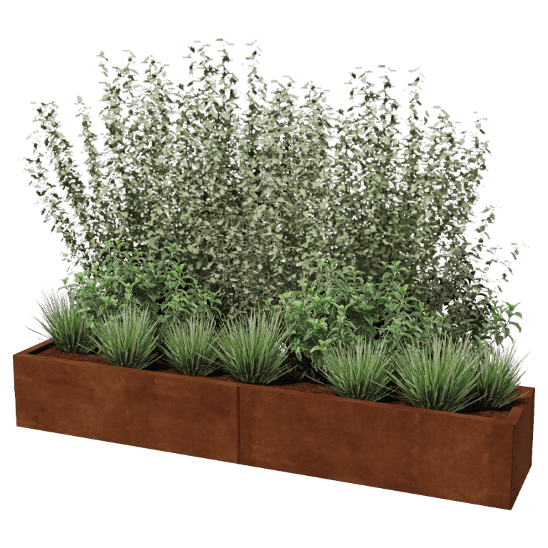 Corten steel planter XXL - Rectangle - 200 x 40 cm