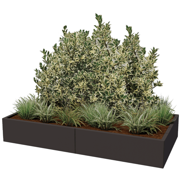 Steel planter XXL - Rectangle - 200 x 100 cm