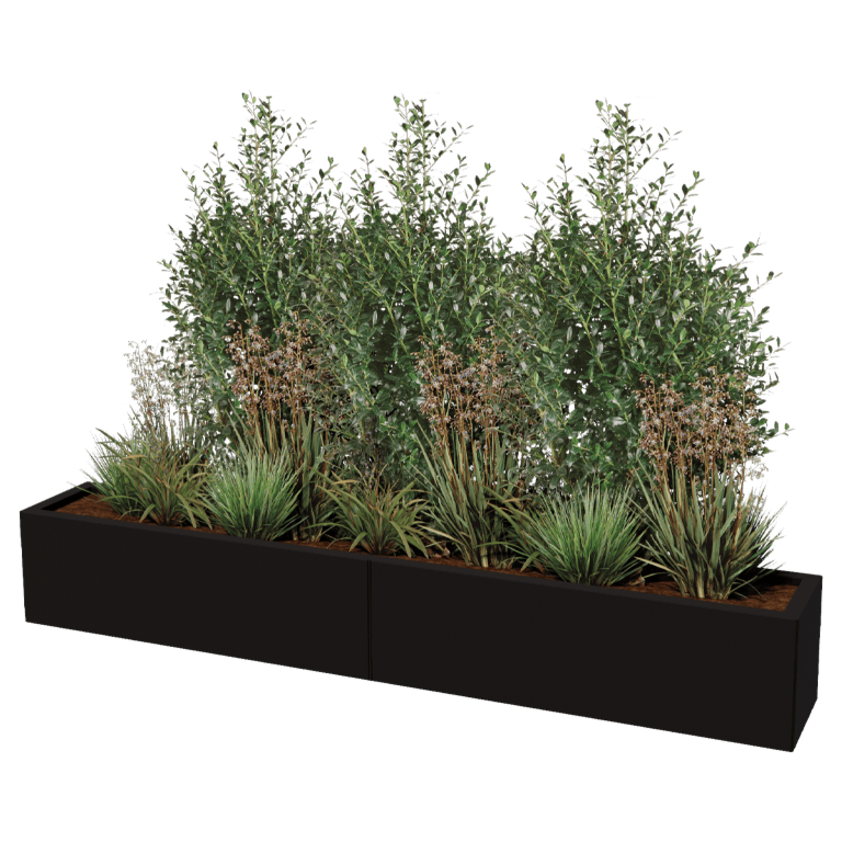Steel planter XXL - Rectangle - 200 x 30 cm
