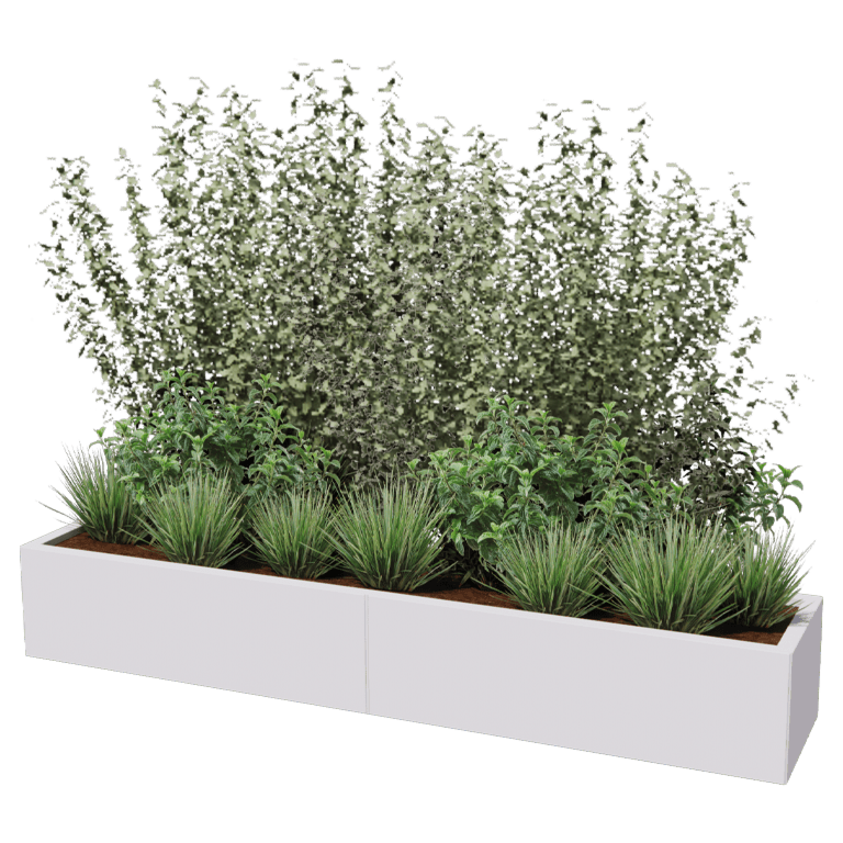 Steel planter XXL - Rectangle - 200 x 40 cm