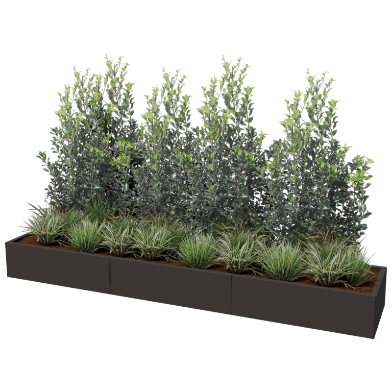 Steel planter XXL - Rectangle - 300 x 60 cm