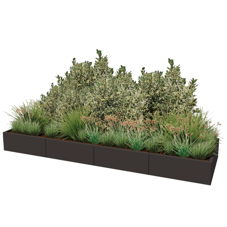 Steel planter XXL - Rectangle - 320 x 100 cm