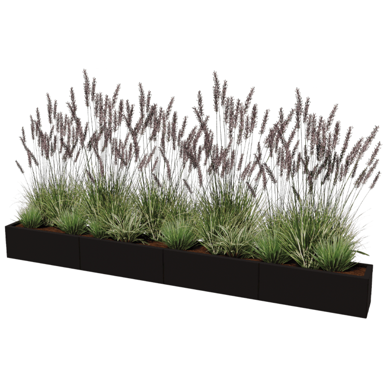Steel planter XXL - Rectangle - 320 x 30 cm