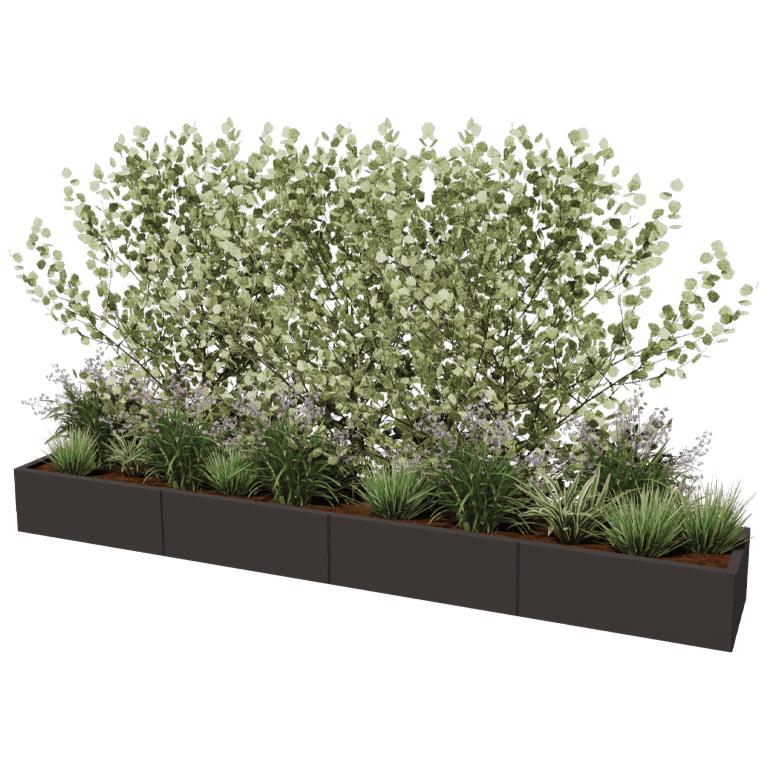 Steel planter XXL - Rectangle - 320 x 50 cm