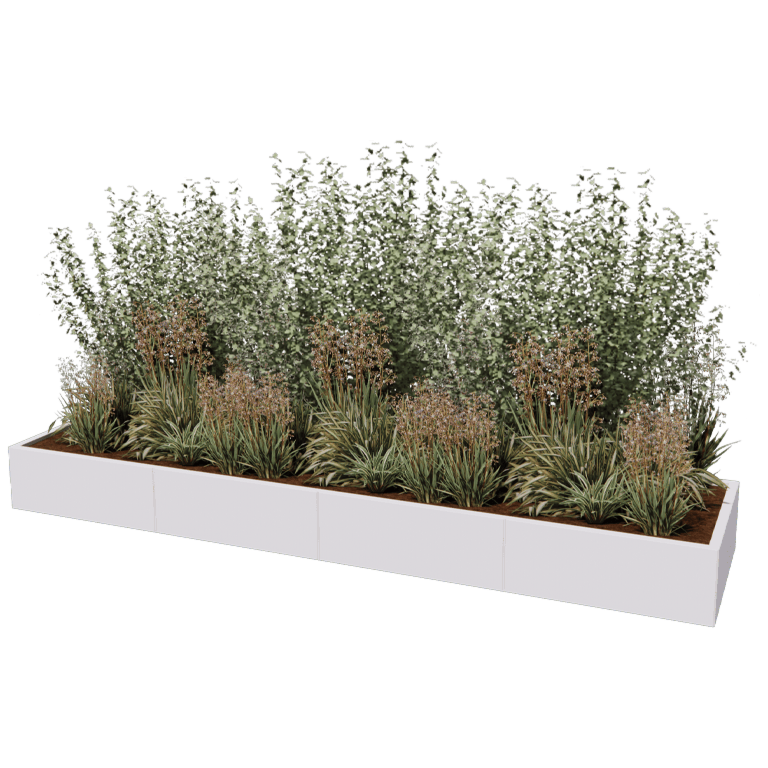 Steel planter XXL - Rectangle - 320 x 80 cm
