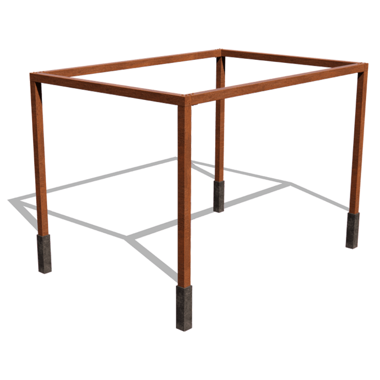 Corten steel pergola - Rectangle - 424 x 300 x 230 cm