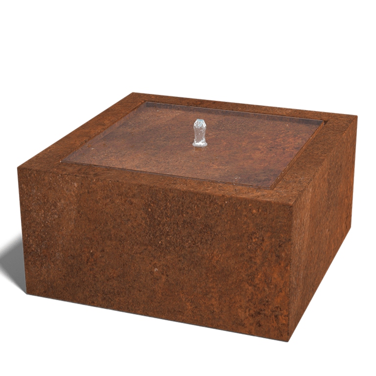 Corten steel water table - Lyra - 80 x 80 x 40 cm