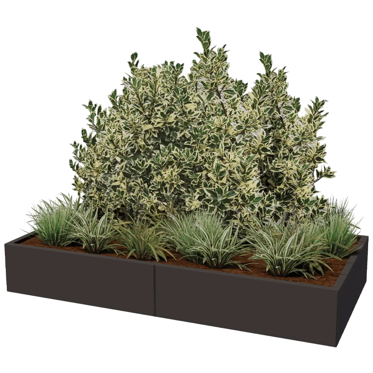 Steel planter XXL - Rectangle - 200 x 100 x 40 cm - Other RAL colour - Without bottom plate