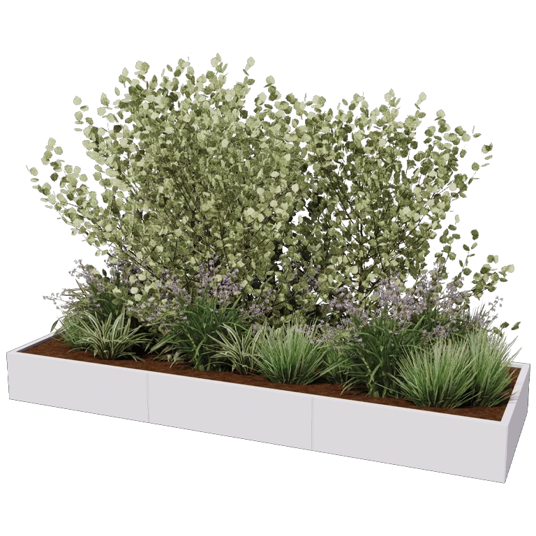 Steel planter XXL - Rectangle - 300 x 100 x 80 cm - Other RAL colour - Without bottom plate