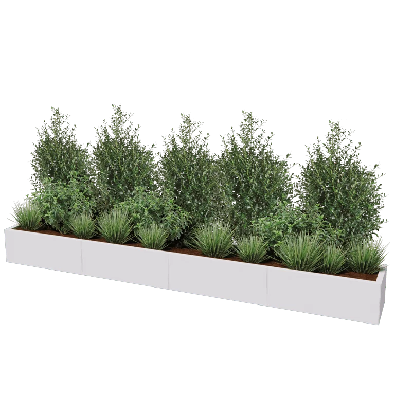 Steel planter XXL - Rectangle - 320 x 40 x 40 cm - Other RAL colour - Without bottom plate
