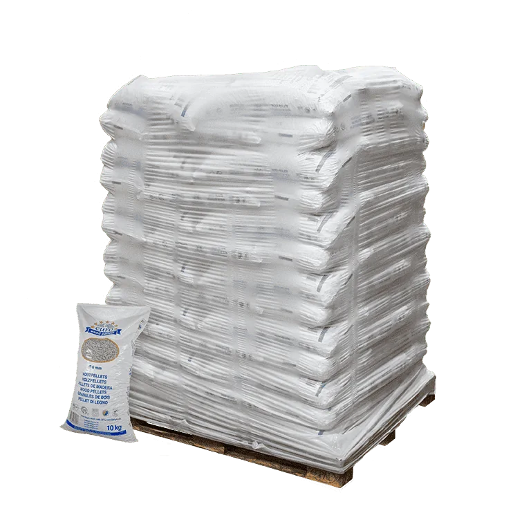 Pellet patio heaters - Pallet of wood pellets