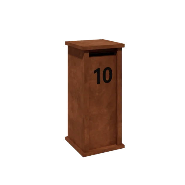 Cortensteel letterbox - Arizona S - 40 x 40 x 100 cm