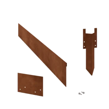 Corten steel lawn border edging - Flattened - Height 13 cm - Complete set 15 meter