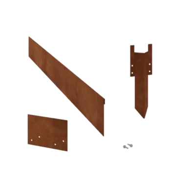 Corten steel lawn border edging - Flattened - Height 13 cm - Complete set 24 meter