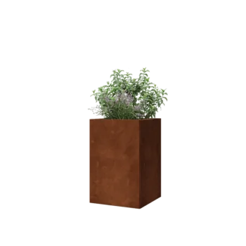 Corten steel planter - Square - 40 x 40 x 60 cm - With bottom plate