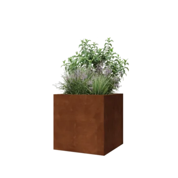 Corten steel planter - Square - 60 x 60 x 60 cm - Without bottom plate