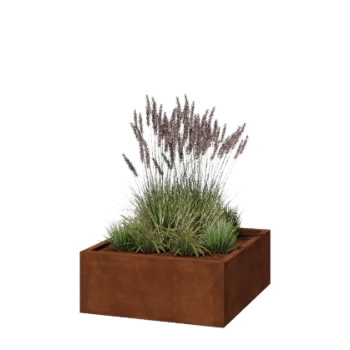 Corten steel planter - Square - 100 x 100 x 40 cm - Welded - Without bottom plate
