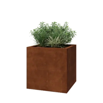 Corten steel planter - Square - 70 x 70 x 70 cm - Welded - With bottom plate
