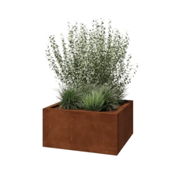 Corten steel planter - Square - 80 x 80 x 40 cm - Welded - Without bottom plate