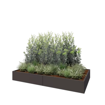 Steel planter XXL - Rectangle - 240 x 120 x 30 cm - RAL7016 matt (anthracite grey) - With bottom plate