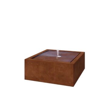 Corten steel Water table - Lyra - 100 x 100 x 40 cm - With LED lights