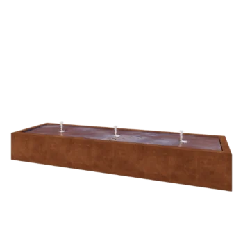 Corten steel Water table - Lyra - 300 x 80 x 40 cm - With LED lights