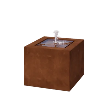 Corten steel Water table - Lyra - 50 x 50 x 40 cm - With LED lights