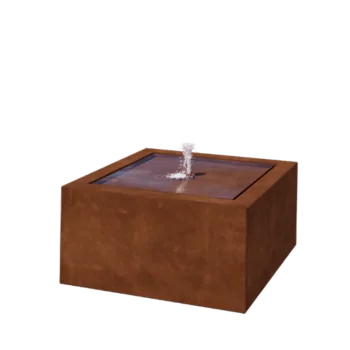 Corten steel Water table - Lyra - 80 x 80 x 40 cm - Without LED lights