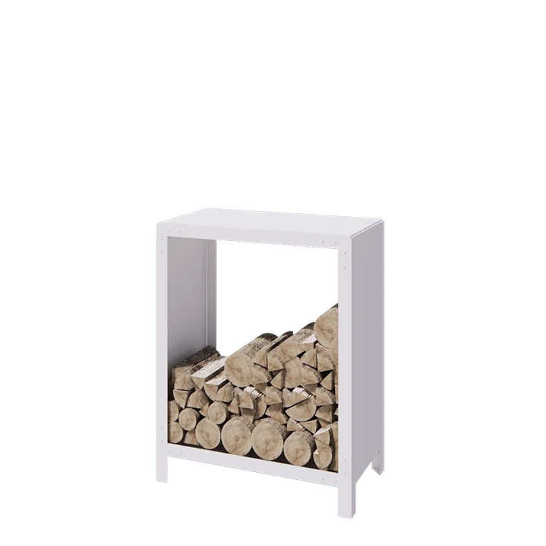 Steel log storage - Indiana - 80 x 40 x 100 cm - RAL9005 matt (white)
