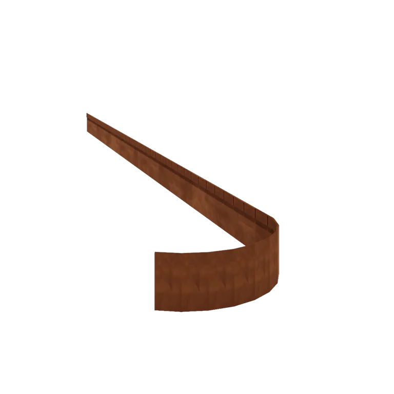 Corten steel lawn border edging - Flattened FLEX - Height 13 cm - 150 cm