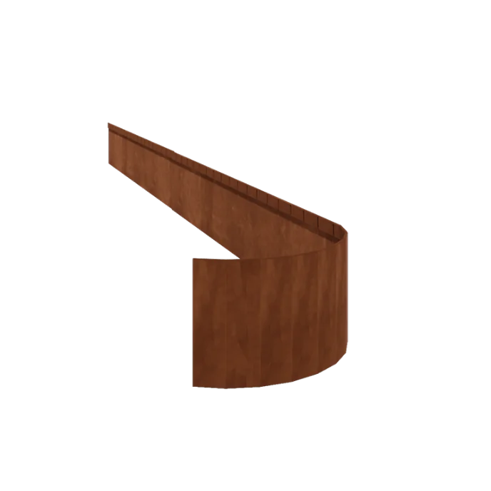 Corten steel lawn border edging - Flattened FLEX - Height 23 cm - 240 cm