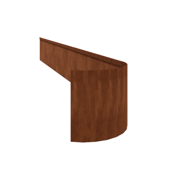 Corten steel lawn border edging - Flattened FLEX - Height 35 cm - 150 cm