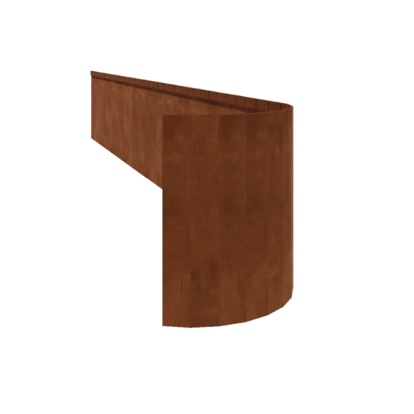 Corten steel lawn border edging - Flattened FLEX - Height 45 cm - 240 cm
