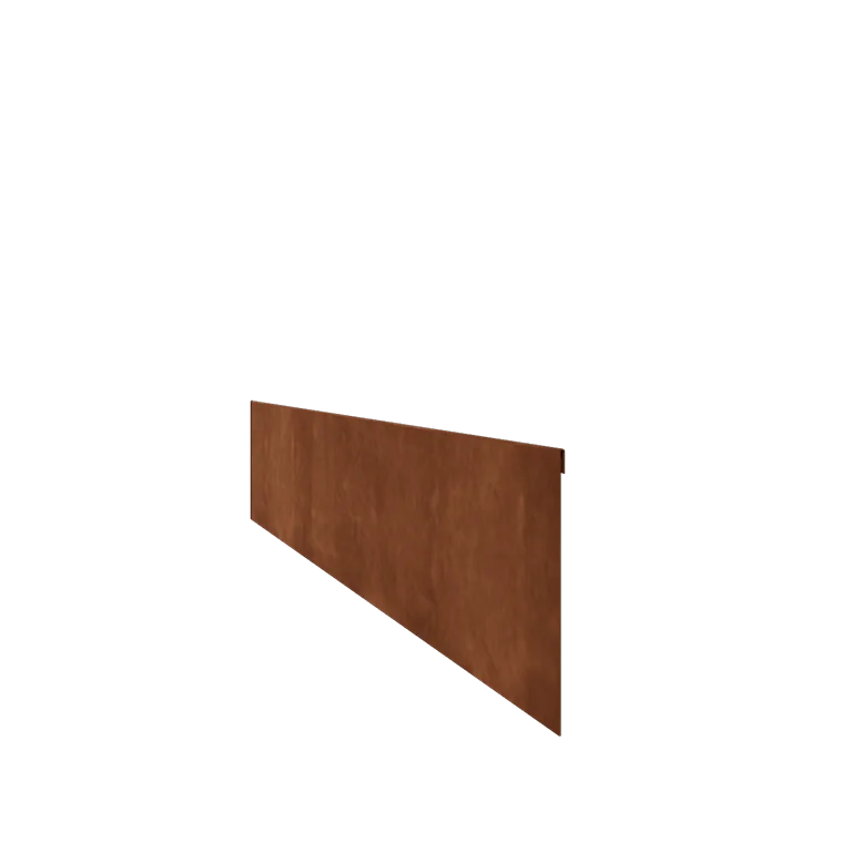 Corten steel lawn border edging - Flattened - Height 23 cm - 150 cm